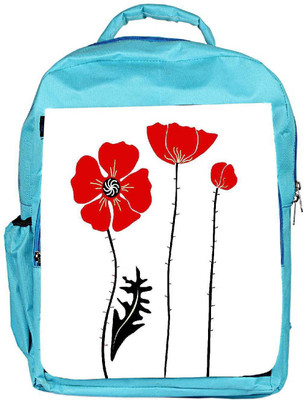 

Snoogg Eco Friendly Canvas Stylish Red And Black Poppies On White Background Backpack Rucksack School Travel Unisex Casual Canvas Bag Bookbag Satchel 5 L Backpack(Blue)