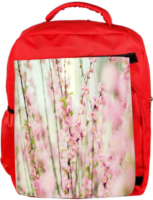 

Snoogg Eco Friendly Canvas White Flowers Designer Backpack Rucksack School Travel Unisex Casual Canvas Bag Bookbag Satchel 5 L Backpack(Red)