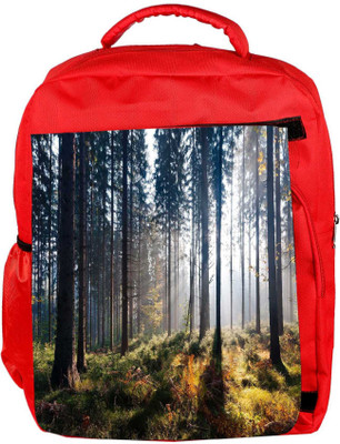 

Snoogg Eco Friendly Canvas Dense Forest In Sunlight Designer Backpack Rucksack School Travel Unisex Casual Canvas Bag Bookbag Satchel 5 L Backpack(Red)
