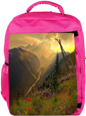 

Snoogg Eco Friendly Canvas Colorful Flowers Designer Backpack Rucksack School Travel Unisex Casual Canvas Bag Bookbag Satchel 5 L Backpack(Pink)