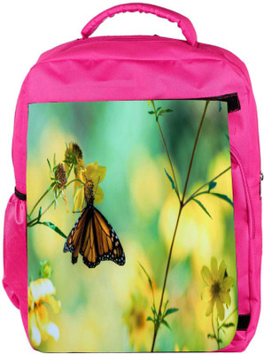 

Snoogg Eco Friendly Canvas Chetah Butterfly Designer Backpack Rucksack School Travel Unisex Casual Canvas Bag Bookbag Satchel 5 L Backpack(Pink)