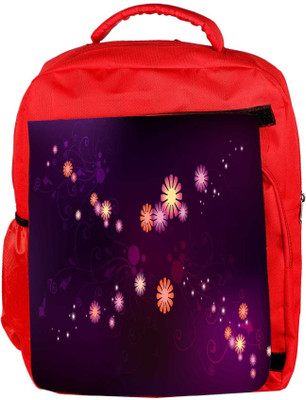 

Snoogg Eco Friendly Canvas Abstract Small Flower Designer Backpack Rucksack School Travel Unisex Casual Canvas Bag Bookbag Satchel 5 L Backpack(Red)