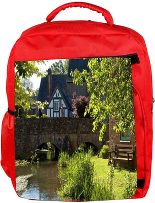 

Snoogg Eco Friendly Canvas Lake Side Garden Designer Backpack Rucksack School Travel Unisex Casual Canvas Bag Bookbag Satchel 5 L Backpack(Red)