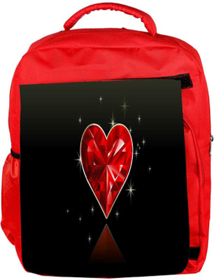 

Snoogg Eco Friendly Canvas Diamond Heart Designer Backpack Rucksack School Travel Unisex Casual Canvas Bag Bookbag Satchel 5 L Backpack(Red)
