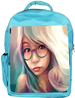 

Snoogg Eco Friendly Canvas Hipster Girl 2853 Backpack Rucksack School Travel Unisex Casual Canvas Bag Bookbag Satchel 5 L Backpack(Blue)