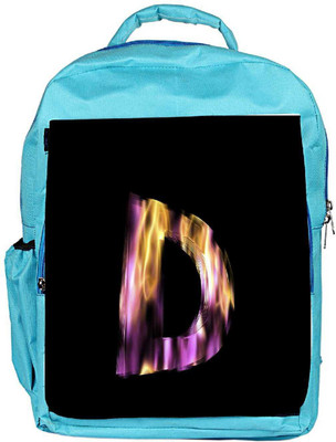 

Snoogg Eco Friendly Canvas Flaming 3D Letter Backpack Rucksack School Travel Unisex Casual Canvas Bag Bookbag Satchel 5 L Backpack(Blue)