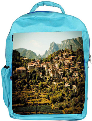 

Snoogg Eco Friendly Canvas Many Houses In A Series Designer Backpack Rucksack School Travel Unisex Casual Canvas Bag Bookbag Satchel 5 L Backpack(Blue)