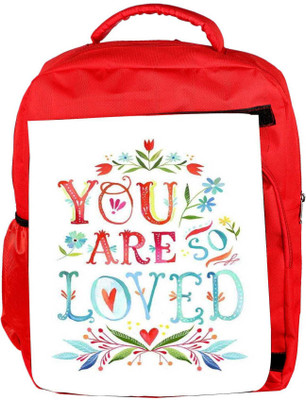 

Snoogg Eco Friendly Canvas You Are So Loved Backpack Rucksack School Travel Unisex Casual Canvas Bag Bookbag Satchel 5 L Backpack(Red)
