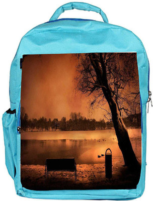 

Snoogg Eco Friendly Canvas Evening Lake View Designer Backpack Rucksack School Travel Unisex Casual Canvas Bag Bookbag Satchel 5 L Backpack(Blue)