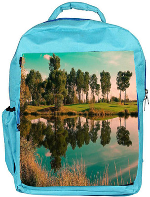 

Snoogg Eco Friendly Canvas River Side Tree Designer Backpack Rucksack School Travel Unisex Casual Canvas Bag Bookbag Satchel 5 L Backpack(Blue)