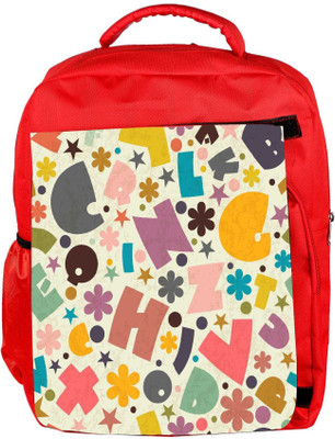 

Snoogg Eco Friendly Canvas Crazy Alphabets Designer Backpack Rucksack School Travel Unisex Casual Canvas Bag Bookbag Satchel 5 L Backpack(Red)