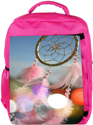 

Snoogg Eco Friendly Canvas Dream Catcher Real Backpack Rucksack School Travel Unisex Casual Canvas Bag Bookbag Satchel 5 L Backpack(Pink)
