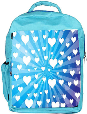 

Snoogg Eco Friendly Canvas Flying Hearts On Blue Background Backpack Rucksack School Travel Unisex Casual Canvas Bag Bookbag Satchel 5 L Backpack(Blue)