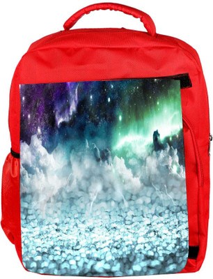 

Snoogg Eco Friendly Canvas Sparkling Sky Designer Backpack Rucksack School Travel Unisex Casual Canvas Bag Bookbag Satchel 5 L Backpack(Red)
