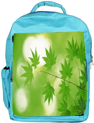 

Snoogg Eco Friendly Canvas Neem Leaves Designer Backpack Rucksack School Travel Unisex Casual Canvas Bag Bookbag Satchel 5 L Backpack(Blue)