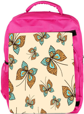 

Snoogg Eco Friendly Canvas Abstract Butterfly Designer Backpack Rucksack School Travel Unisex Casual Canvas Bag Bookbag Satchel 5 L Backpack(Pink)