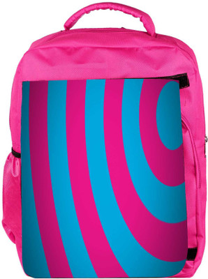 

Snoogg Eco Friendly Canvas Red And Blue Circles Designer Backpack Rucksack School Travel Unisex Casual Canvas Bag Bookbag Satchel 5 L Backpack(Pink)