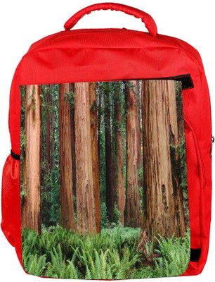 

Snoogg Eco Friendly Canvas Brown Trees Designer Backpack Rucksack School Travel Unisex Casual Canvas Bag Bookbag Satchel 5 L Backpack(Red)