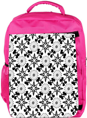 

Snoogg Eco Friendly Canvas Black And White Pattern Designer Backpack Rucksack School Travel Unisex Casual Canvas Bag Bookbag Satchel 5 L Backpack(Pink)