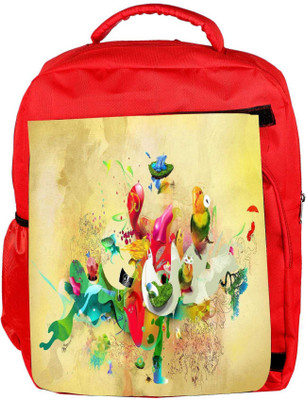

Snoogg Eco Friendly Canvas Paint Splash Designer Backpack Rucksack School Travel Unisex Casual Canvas Bag Bookbag Satchel 5 L Backpack(Red)