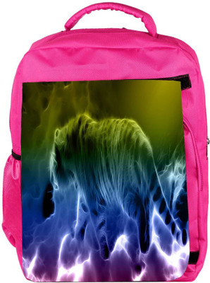 

Snoogg Eco Friendly Canvas Neon Tiger Walking Designer Backpack Rucksack School Travel Unisex Casual Canvas Bag Bookbag Satchel 5 L Backpack(Pink)
