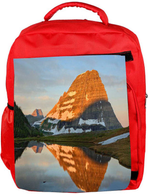 

Snoogg Eco Friendly Canvas Brown Mountain Designer Backpack Rucksack School Travel Unisex Casual Canvas Bag Bookbag Satchel 5 L Backpack(Red)