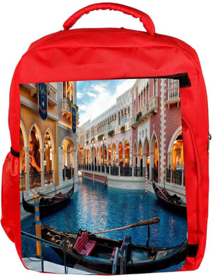 

Snoogg Eco Friendly Canvas Abstract Boat Designer Backpack Rucksack School Travel Unisex Casual Canvas Bag Bookbag Satchel 5 L Backpack(Red)