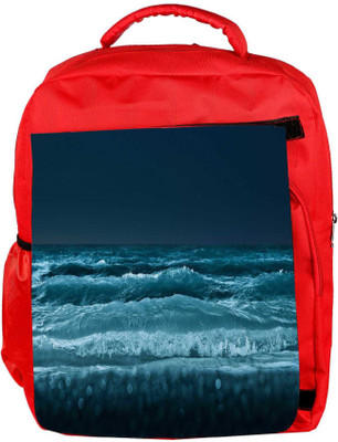 

Snoogg Eco Friendly Canvas Sea At Night Beach Designer Backpack Rucksack School Travel Unisex Casual Canvas Bag Bookbag Satchel 5 L Backpack(Red)