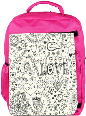 

Snoogg Eco Friendly Canvas Love Birds White Pattern Designer Backpack Rucksack School Travel Unisex Casual Canvas Bag Bookbag Satchel 5 L Backpack(Pink)