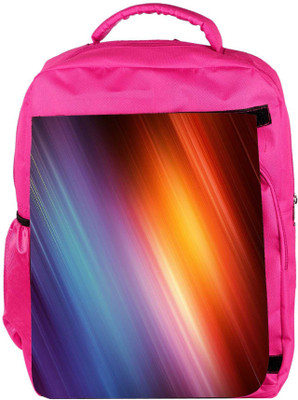 

Snoogg Eco Friendly Canvas Colourful Abstract Lines Designer Backpack Rucksack School Travel Unisex Casual Canvas Bag Bookbag Satchel 5 L Backpack(Pink)