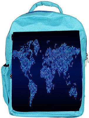 

Snoogg Eco Friendly Canvas Light Blue Map Designer Backpack Rucksack School Travel Unisex Casual Canvas Bag Bookbag Satchel 5 L Backpack(Blue)