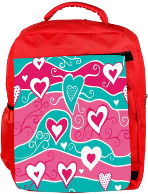 

Snoogg Eco Friendly Canvas Wavy Hearts Pattern Designer Backpack Rucksack School Travel Unisex Casual Canvas Bag Bookbag Satchel 5 L Backpack(Red)