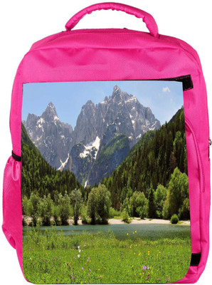 

Snoogg Eco Friendly Canvas Green Garden With Flowers Designer Backpack Rucksack School Travel Unisex Casual Canvas Bag Bookbag Satchel 5 L Backpack(Pink)