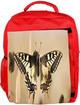 

Snoogg Eco Friendly Canvas Black Butterfly Designer Backpack Rucksack School Travel Unisex Casual Canvas Bag Bookbag Satchel 5 L Backpack(Red)
