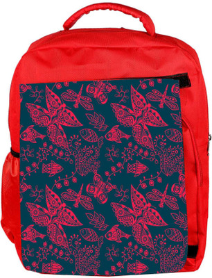 

Snoogg Eco Friendly Canvas Red Buttefly Designer Backpack Rucksack School Travel Unisex Casual Canvas Bag Bookbag Satchel 5 L Backpack(Red)