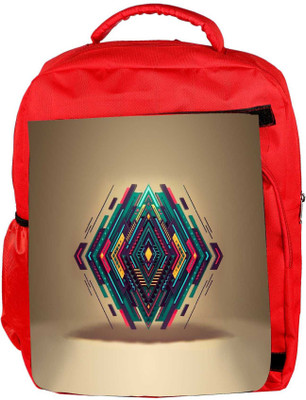 

Snoogg Eco Friendly Canvas Diamond Shape Abstract Designer Backpack Rucksack School Travel Unisex Casual Canvas Bag Bookbag Satchel 5 L Backpack(Red)