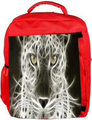 

Snoogg Eco Friendly Canvas Glowing Leopard Designer Backpack Rucksack School Travel Unisex Casual Canvas Bag Bookbag Satchel 5 L Backpack(Red)