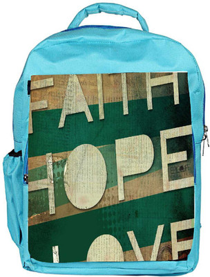 

Snoogg Eco Friendly Canvas Faith Hope Love Designer Backpack Rucksack School Travel Unisex Casual Canvas Bag Bookbag Satchel 5 L Backpack(Blue)