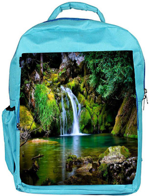 

Snoogg Eco Friendly Canvas Water Fall Designer Backpack Rucksack School Travel Unisex Casual Canvas Bag Bookbag Satchel 5 L Backpack(Blue)