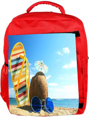 

Snoogg Eco Friendly Canvas Summer Beach Designer Backpack Rucksack School Travel Unisex Casual Canvas Bag Bookbag Satchel 5 L Backpack(Red)