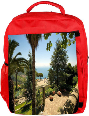 

Snoogg Eco Friendly Canvas Brown Houses Designer Backpack Rucksack School Travel Unisex Casual Canvas Bag Bookbag Satchel 5 L Backpack(Red)