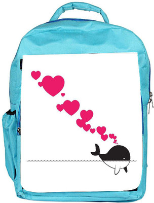 

Snoogg Eco Friendly Canvas Abstract Illustration Of Whale With Hearts Backpack Rucksack School Travel Unisex Casual Canvas Bag Bookbag Satchel 5 L Backpack(Blue)