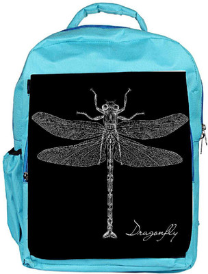 

Snoogg Eco Friendly Canvas Detailed Dragonfly Vector Backpack Rucksack School Travel Unisex Casual Canvas Bag Bookbag Satchel 5 L Backpack(Blue)