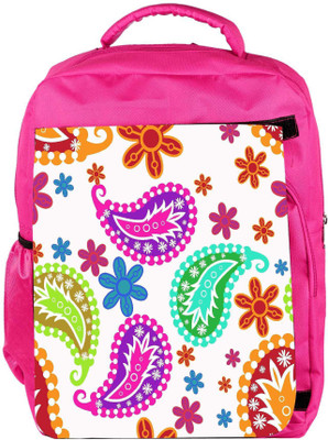 

Snoogg Eco Friendly Canvas Colorful White Pattern Designer Backpack Rucksack School Travel Unisex Casual Canvas Bag Bookbag Satchel 5 L Backpack(Pink)