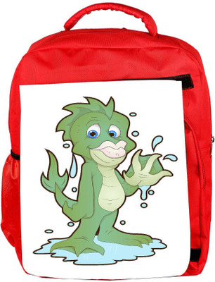 

Snoogg Eco Friendly Canvas Cute Water Monster Cartoon Character Backpack Rucksack School Travel Unisex Casual Canvas Bag Bookbag Satchel 5 L Backpack(Red)