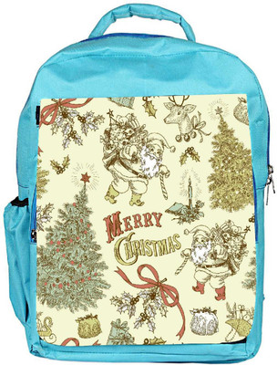 

Snoogg Eco Friendly Canvas Merry Christmas Cream Designer Backpack Rucksack School Travel Unisex Casual Canvas Bag Bookbag Satchel 5 L Backpack(Blue)