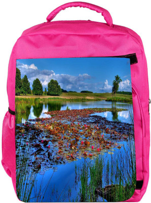 

Snoogg Eco Friendly Canvas Flowers On The River Designer Backpack Rucksack School Travel Unisex Casual Canvas Bag Bookbag Satchel 5 L Backpack(Pink)
