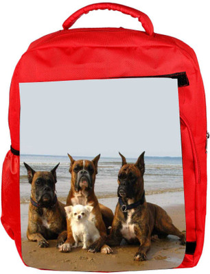 

Snoogg Eco Friendly Canvas Dog'S Make Friends Backpack Rucksack School Travel Unisex Casual Canvas Bag Bookbag Satchel 5 L Backpack(Red)