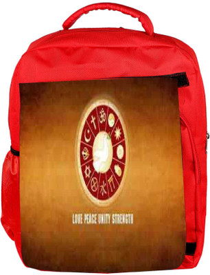 

Snoogg Eco Friendly Canvas Love Peace Unity Strength Designer Backpack Rucksack School Travel Unisex Casual Canvas Bag Bookbag Satchel 5 L Backpack(Red)