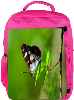 

Snoogg Eco Friendly Canvas Butterfly In Green Leaf Designer Backpack Rucksack School Travel Unisex Casual Canvas Bag Bookbag Satchel 5 L Backpack(Pink)